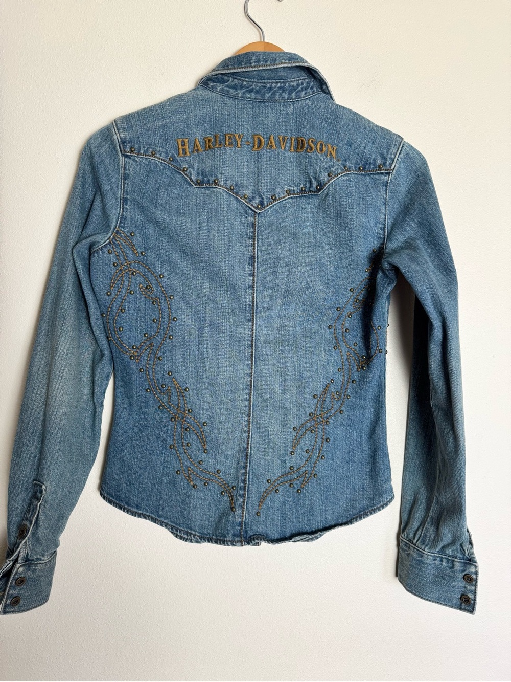 Harley-Davidson Studded and Embroidered Denim shirt Size XS